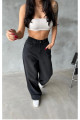Siyah Baggy Kadın Kot Palazzo Wide Leg Straight Pantolon Jean Yüksek Bel Rahat Pantolon Trenç Siyah Baggy Kadın Kot Palazzo Wide Leg Straight Pantolon Jean Yüksek Bel Rahat Pantolon Trenç
