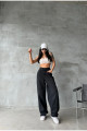 Siyah Baggy Kadın Kot Palazzo Wide Leg Straight Pantolon Jean Yüksek Bel Rahat Pantolon Trenç Siyah Baggy Kadın Kot Palazzo Wide Leg Straight Pantolon Jean Yüksek Bel Rahat Pantolon Trenç