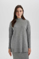 Regular Fit Yarım Balıkçı Yaka Basic Düz Triko Kazak Tunik B5609ax23wn Regular Fit Yarım Balıkçı Yaka Basic Düz Triko Kazak Tunik B5609ax23wn