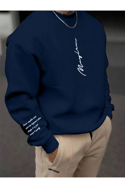 Unisex Kadın/Erkek NEVER Renkli Oversize Bisiklet Yaka Pamuklu Sweatshirt Unisex Kadın/Erkek NEVER Renkli Oversize Bisiklet Yaka Pamuklu Sweatshirt