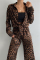 Leopar Desen Oversize Saten (VİSKON) Kahverengi Gömlek Leopar Desen Oversize Saten (VİSKON) Kahverengi Gömlek