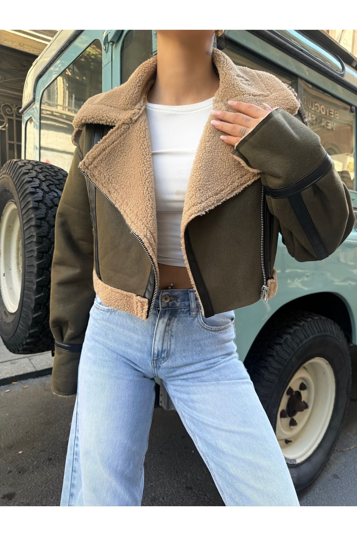 Suni Blazer Yünlü Kürk Deri Ceket Içi Kürklü Biker Kadın Astarlı Ceket Suni Blazer Yünlü Kürk Deri Ceket Içi Kürklü Biker Kadın Astarlı Ceket