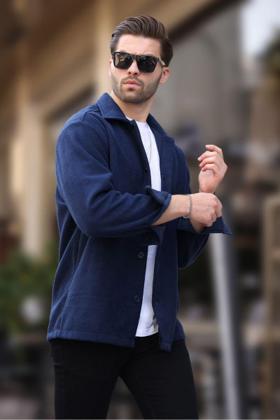 Lacivert Düğmeli Erkek Polar Gömlek 6753 Lacivert Düğmeli Erkek Polar Gömlek 6753