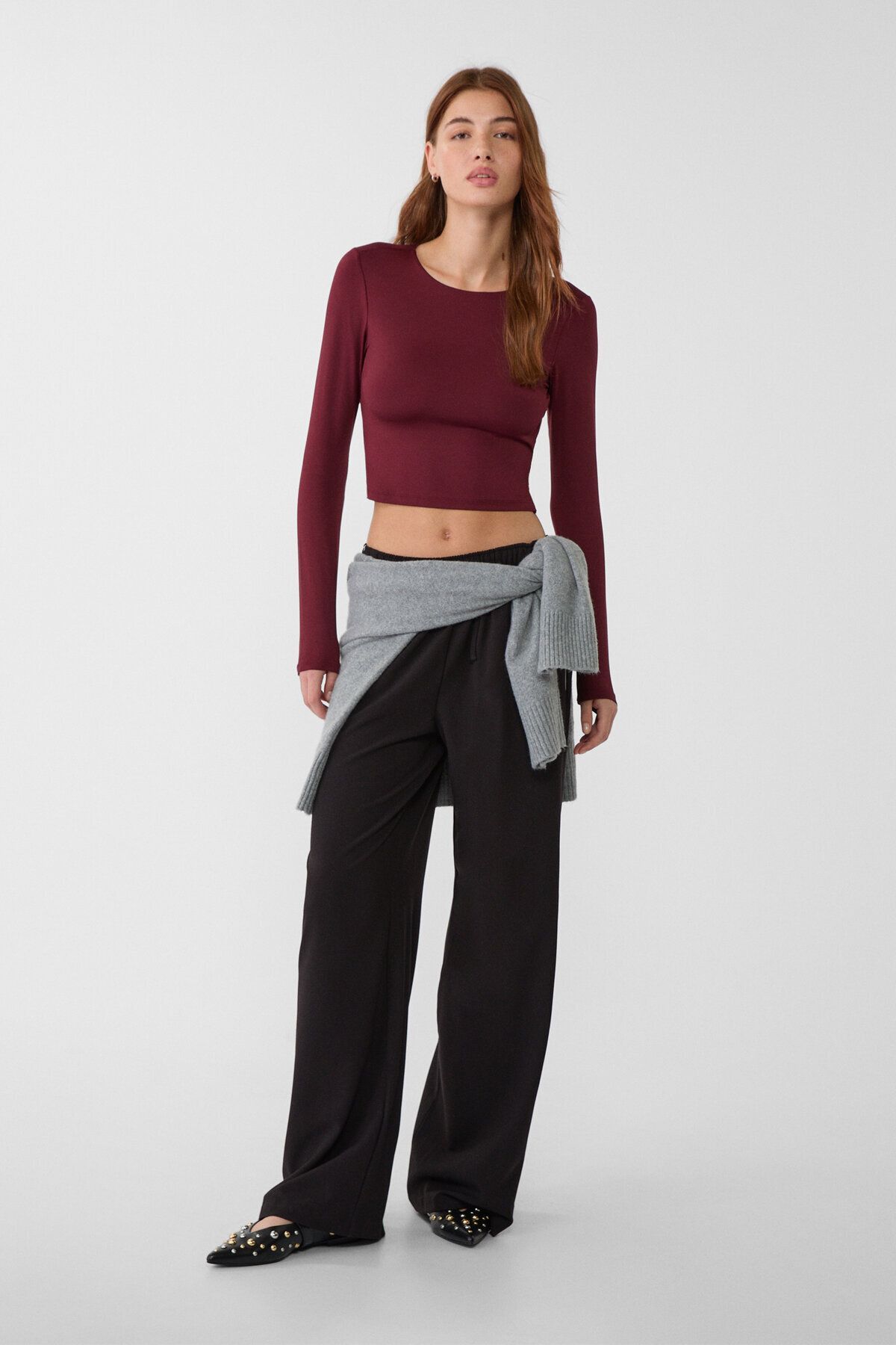 Sırtı açık crop t-shirt