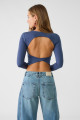 Sırtı açık crop t-shirt