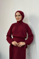 Lindon Plise Etek Takım Bordo Lindon Plise Etek Takım Bordo