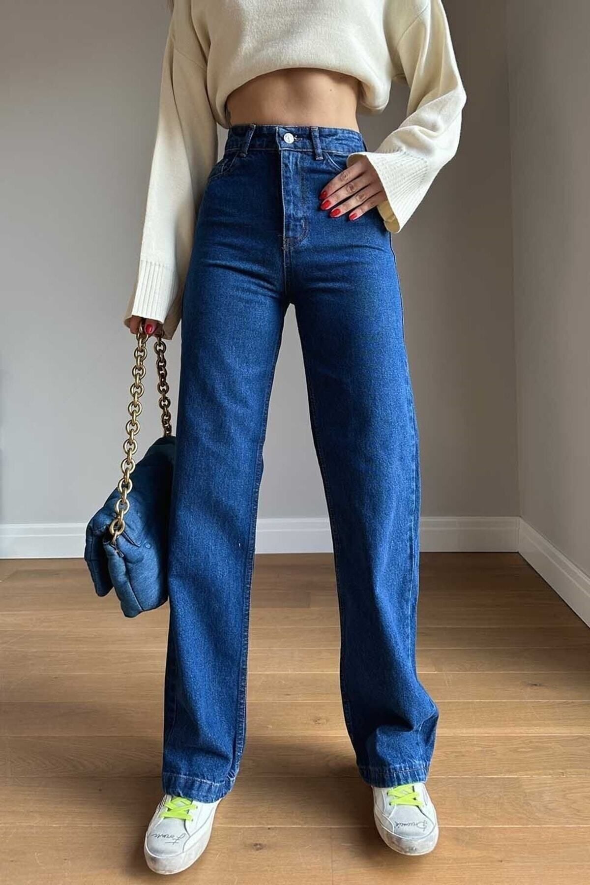 Ngbutika&Geenzmanifacture Likralı Yüksek Bel Wide Leg Salaş Geniş Paça Kot Pantolon Ngbutika&Geenzmanifacture Likralı Yüksek Bel Wide Leg Salaş Geniş Paça Kot Pantolon