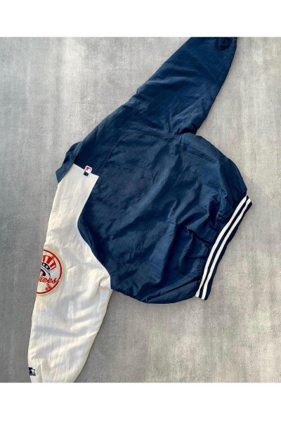 Streetwear Unisex İçi Astarlı Vintage Yankees Mavi Yarışçı Bomber Ceket Streetwear Unisex İçi Astarlı Vintage Yankees Mavi Yarışçı Bomber Ceket