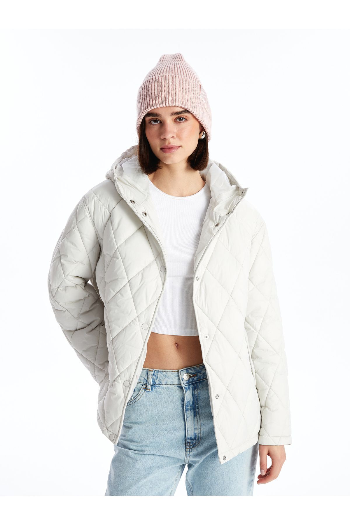 Kapüşonlu Kapitone Oversize Kadın Şişme Mont Kapüşonlu Kapitone Oversize Kadın Şişme Mont