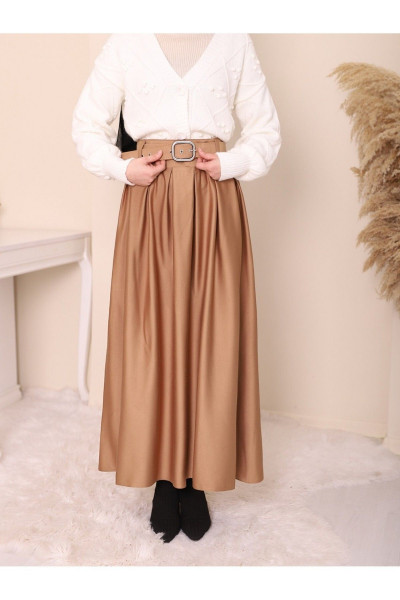 Kemeri Tokalı Piliseli Süet Kışlık Etek Kemeri Tokalı Piliseli Süet Kışlık Etek