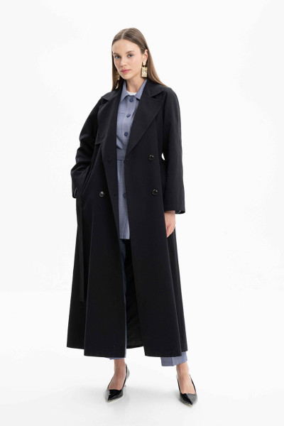 Kruvaze Kapama Uzun Trençkot Kruvaze Kapama Uzun Trençkot