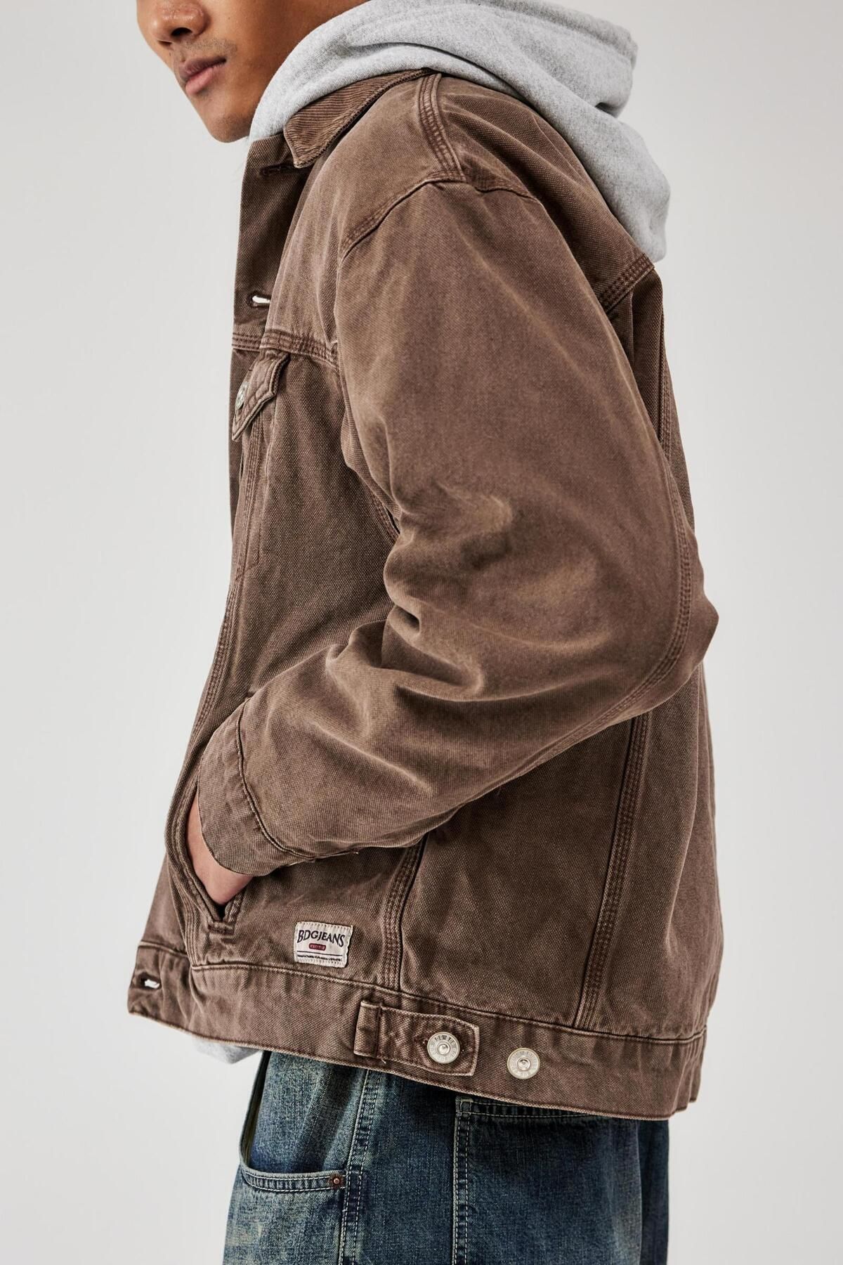 Unisex Oversize Yıkama Kahve Rengi Astarlı Kanvas Ceket Unisex Oversize Yıkama Kahve Rengi Astarlı Kanvas Ceket