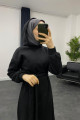 Kapüşonlu Sweat Elbise Siyah Kapüşonlu Sweat Elbise Siyah