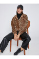 Leopar Desenli Peluş Ceket Kapüşonlu Leopar Desenli Peluş Ceket Kapüşonlu