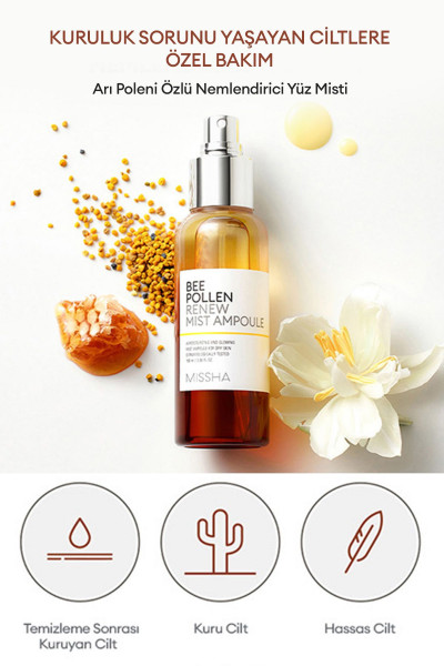Yıpranmış Cansız Ciltler İçin Arı Poleni İçerikli Ampül Mist Bee Pollen Renew Ampoule Mist Yıpranmış Cansız Ciltler İçin Arı Poleni İçerikli Ampül Mist Bee Pollen Renew Ampoule Mist