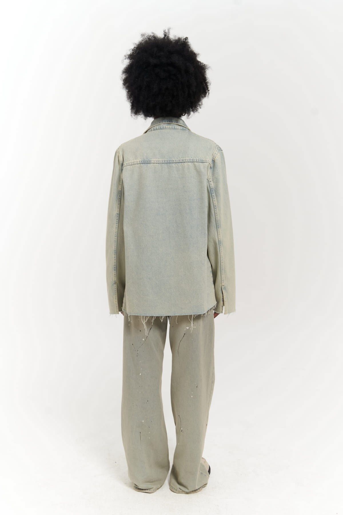 Mai Collection Charleston Kirli Mavi Blazer Jean Ceket Mai Collection Charleston Kirli Mavi Blazer Jean Ceket