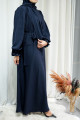Model Meryem Medine İpeği Çiçek Kol Detaylı Tesettür Elbise (Şal Dahil) - Lacivert - Meryem01020Ş Model Meryem Medine İpeği Çiçek Kol Detaylı Tesettür Elbise (Şal Dahil) - Lacivert - Meryem01020Ş