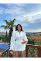 Tasarım Bağlamalı Oversize Blazer Ceket Tasarım Bağlamalı Oversize Blazer Ceket