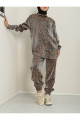 Leopar Desen Flamlı Saten Takım Leopar Desen Flamlı Saten Takım