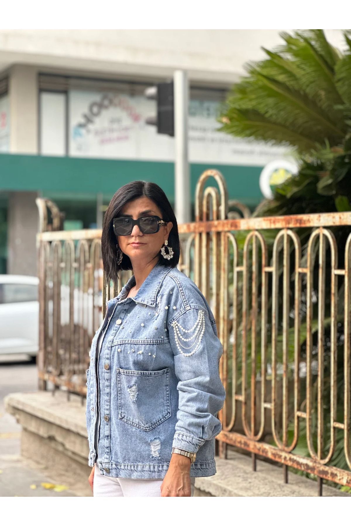 Taşlı Kot Ceket Taşlı Kot Ceket