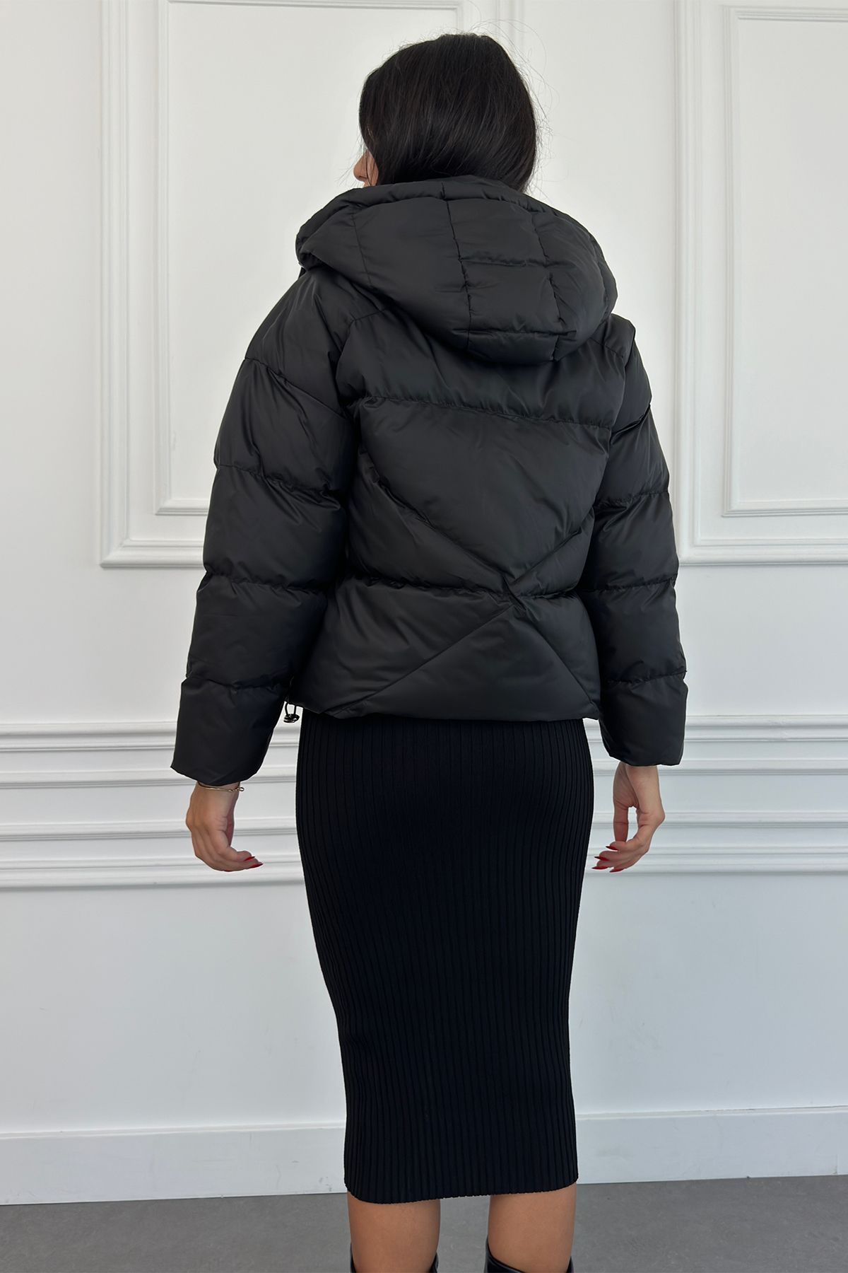 Kapüşonlu Kalın Şişme Mont AD-K50422LNW