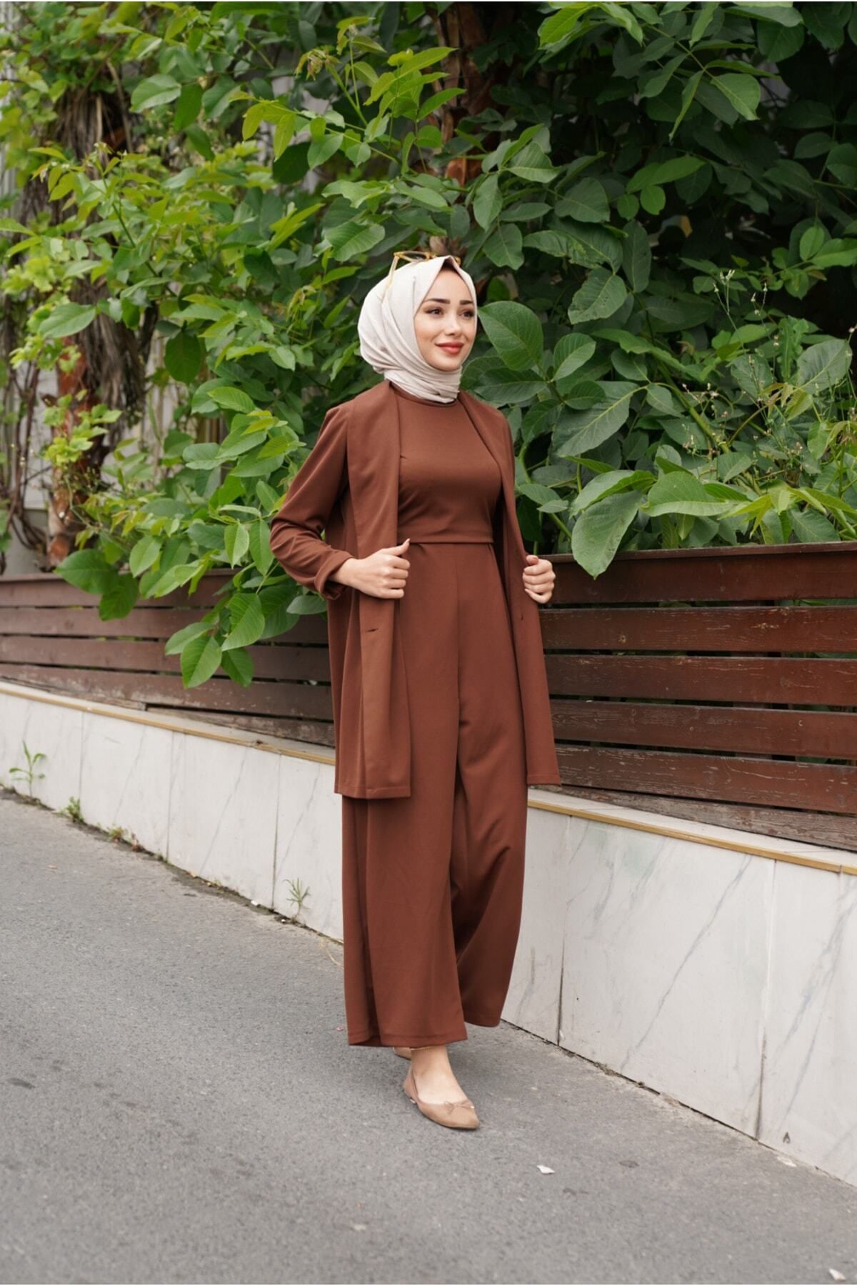Kahverengı Tulum Ceket Takı Kahverengı Tulum Ceket Takı