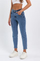 Stager Açık Kar Mavi Yüksek Bel Likralı Mom Jeans Stager Açık Kar Mavi Yüksek Bel Likralı Mom Jeans
