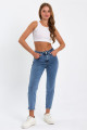 Stager Açık Kar Mavi Yüksek Bel Likralı Mom Jeans Stager Açık Kar Mavi Yüksek Bel Likralı Mom Jeans