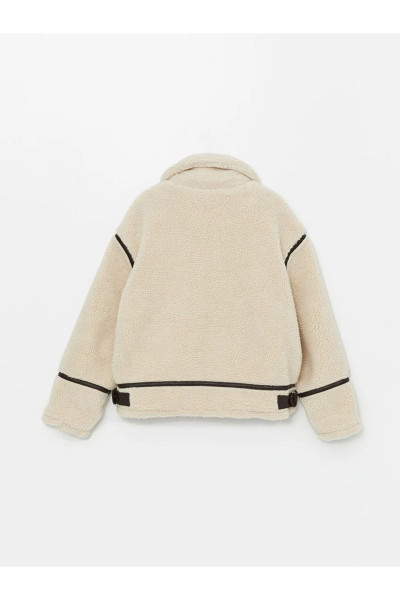 LCW Vision Ekru Kadın Ceket Yaka Düz Pelüş Mont LCW Vision Ekru Kadın Ceket Yaka Düz Pelüş Mont