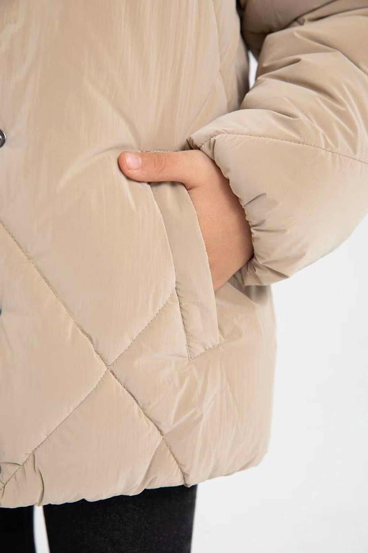 Kız Çocuk Su Itici Kapüşonlu Şişme Mont 25k801004736 Kız Çocuk Su Itici Kapüşonlu Şişme Mont 25k801004736