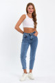 Stager Açık Kar Mavi Yüksek Bel Likralı Mom Jeans Stager Açık Kar Mavi Yüksek Bel Likralı Mom Jeans
