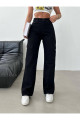 Siyah Solmaz Altı Cep Kargo Pantolon Yüksek Bel Wide Leg Siyah Solmaz Altı Cep Kargo Pantolon Yüksek Bel Wide Leg