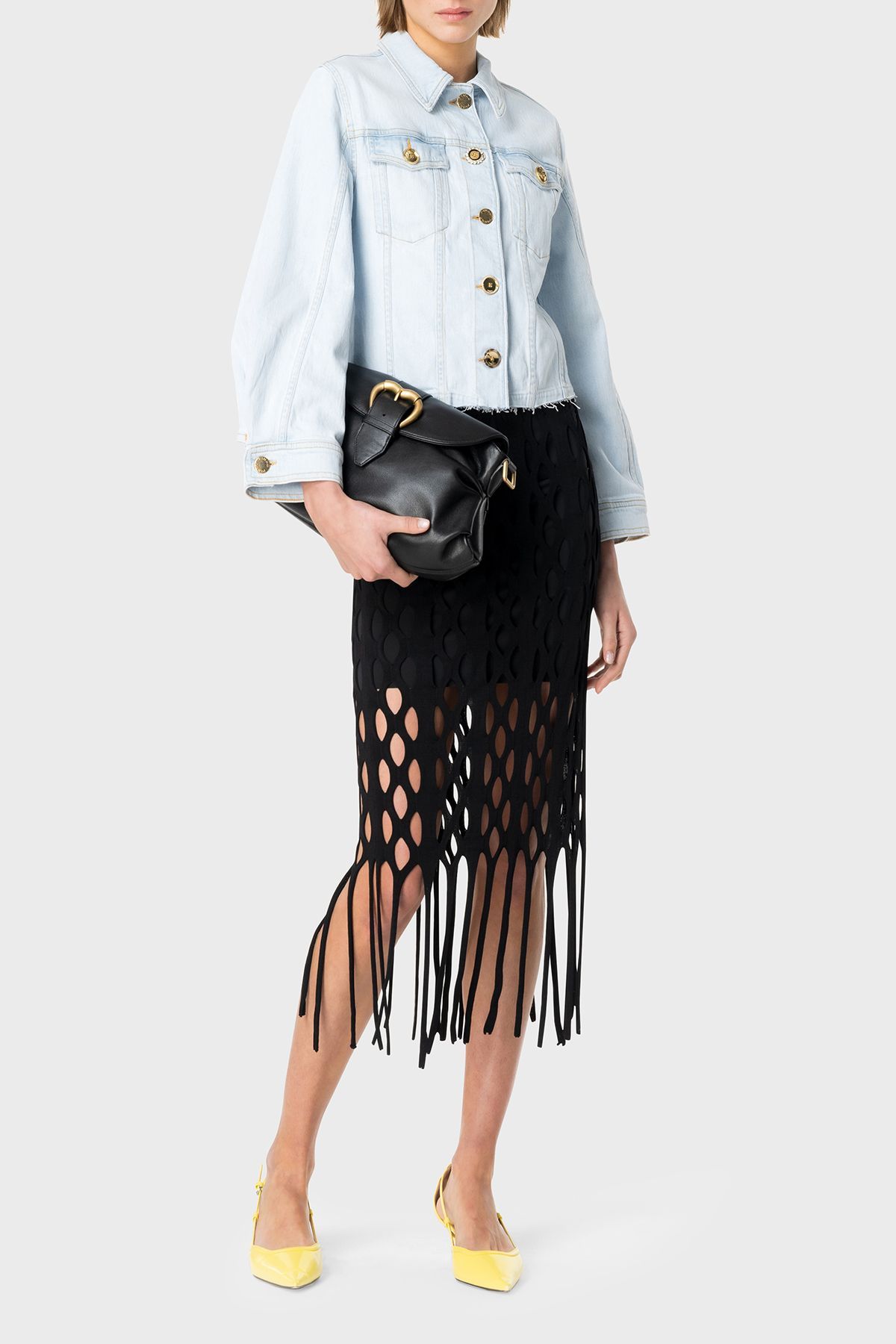 Pinko Pamuklu Regular Fit Kot Ceket  CEKET 100585 A1MV PJN Pinko Pamuklu Regular Fit Kot Ceket  CEKET 100585 A1MV PJN
