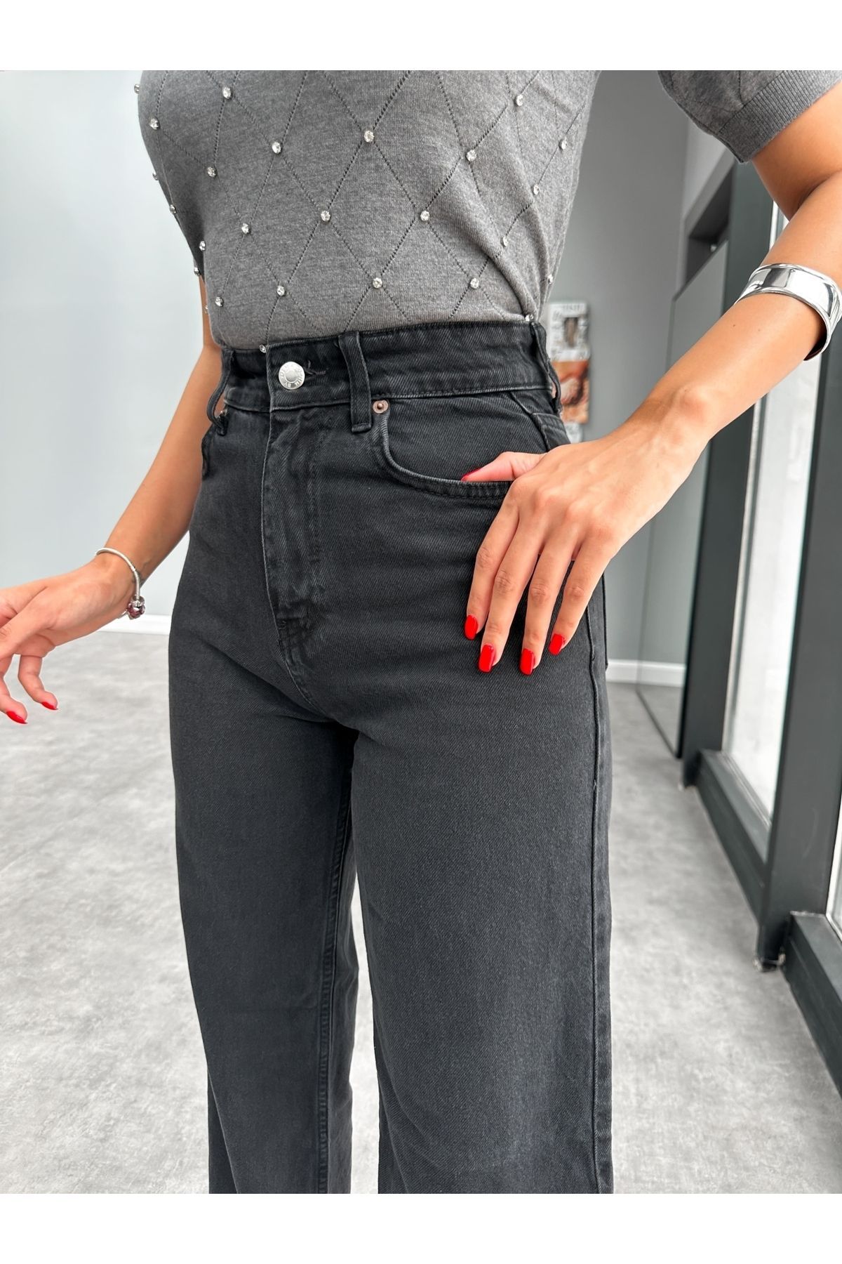 Koyu Antrasit Wide-Leg Jean Koyu Antrasit Wide-Leg Jean