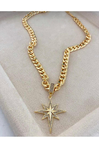 yeni sezon taşlı kutup yıldızı gold kolye yeni sezon taşlı kutup yıldızı gold kolye