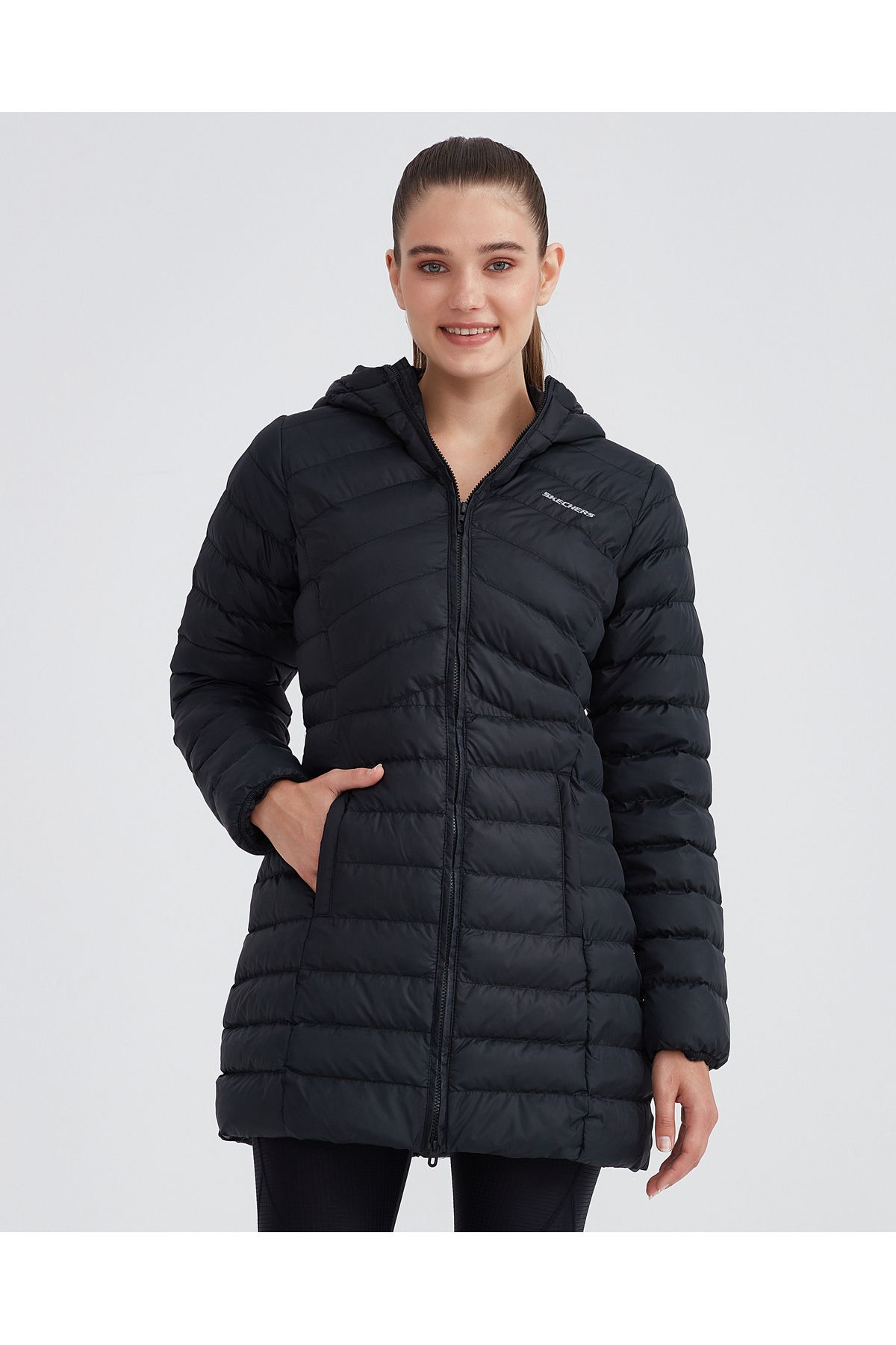 W Essential Maxi Length Hooded Jacket Kadın Siyah Mont S212005-001 W Essential Maxi Length Hooded Jacket Kadın Siyah Mont S212005-001