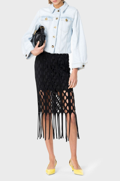 Pinko Pamuklu Regular Fit Kot Ceket  CEKET 100585 A1MV PJN Pinko Pamuklu Regular Fit Kot Ceket  CEKET 100585 A1MV PJN
