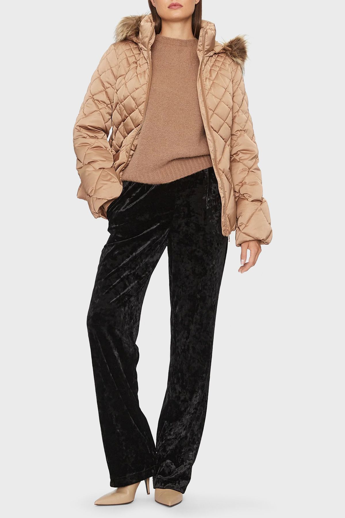 Olga Suya Dayanıklı Kuş Tüyü Dolgulu Yalıtımlı Mont MONT W3BL35WEX52 F1AZ