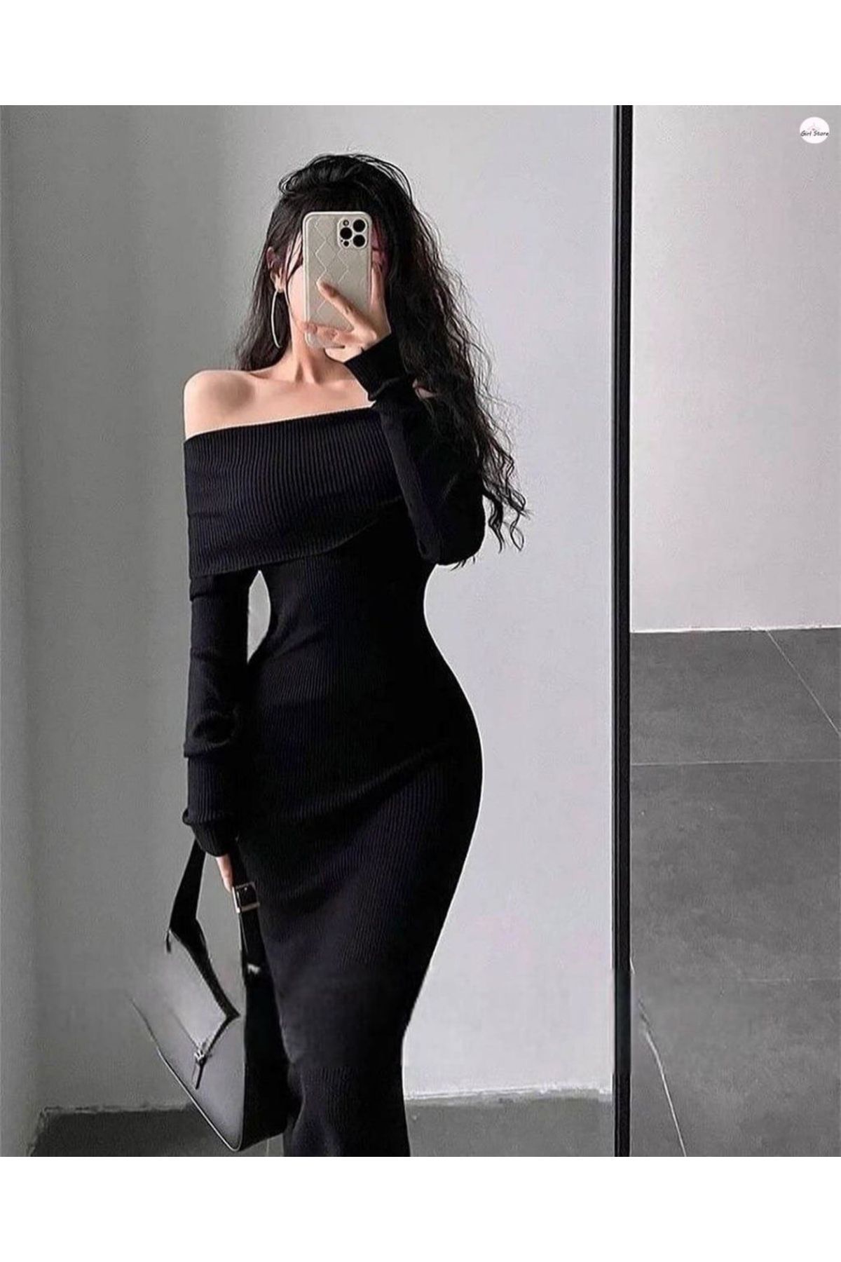 Madonna Yaka Uzun Triko Elbise Madonna Yaka Uzun Triko Elbise