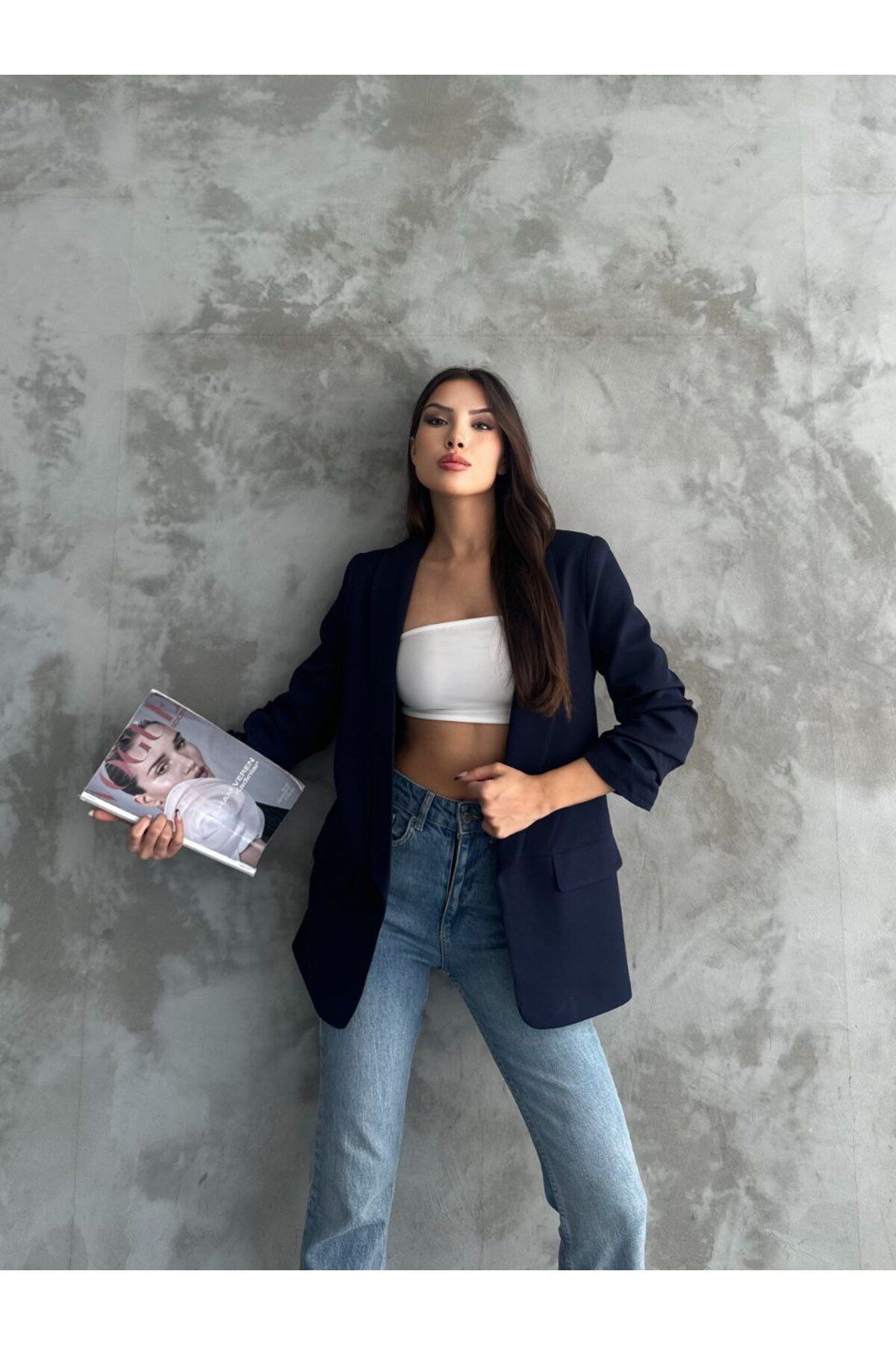 Kolu Büzgülü Blazer Ceket