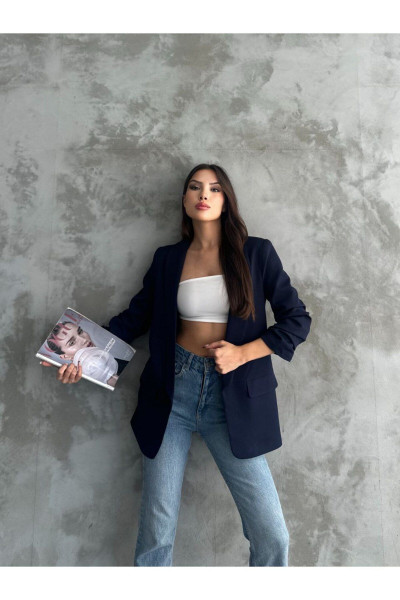 Kolu Büzgülü Blazer Ceket Kolu Büzgülü Blazer Ceket