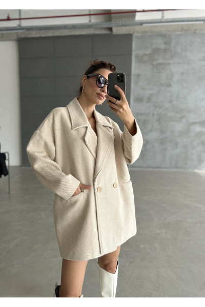 Taş 1. Sınıf Kalite Balık Sırtı Oversize Kaşe Kaban Taş 1. Sınıf Kalite Balık Sırtı Oversize Kaşe Kaban