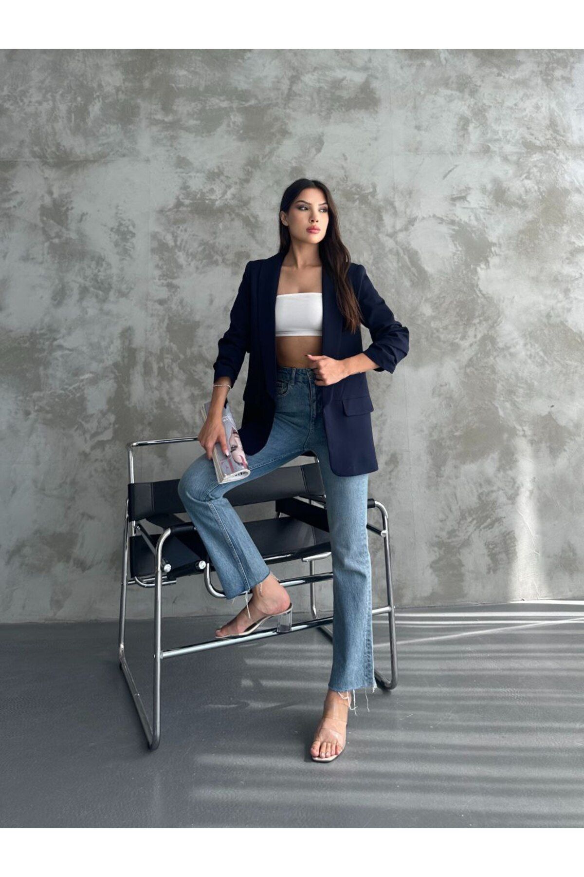 Kolu Büzgülü Blazer Ceket