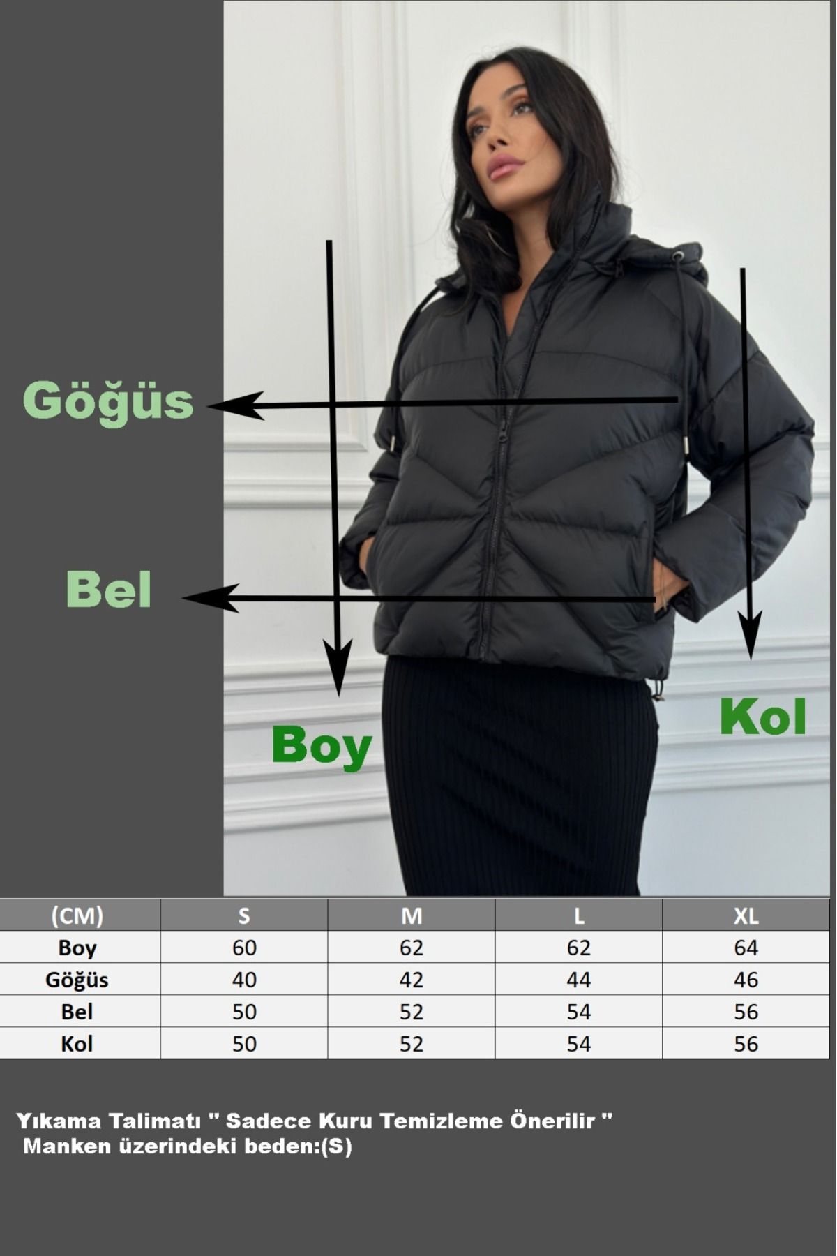 Kapüşonlu Kalın Şişme Mont AD-K50422LNW