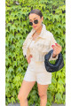 TAŞLI EKRU CROP GABARDİN CEKET TAŞLI EKRU CROP GABARDİN CEKET