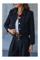 Kadın Siyah Crop Tüvit Blazer Ceket Kadın Siyah Crop Tüvit Blazer Ceket