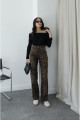 Siyah Gage Leopar Desenli Straight Jean Siyah Gage Leopar Desenli Straight Jean