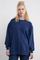 İki İplik Basic İndigo Sweatshirt