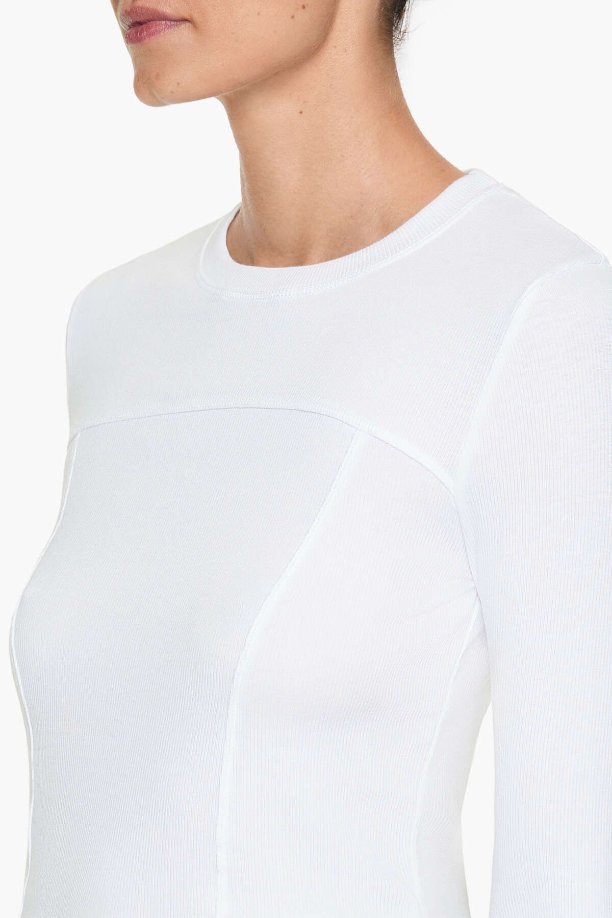 Uzun kollu fitilli t-shirt