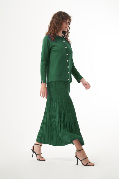 Merserize Triko Fitilli Etekli Hırka Takım 1300 Benetton Merserize Triko Fitilli Etekli Hırka Takım 1300 Benetton